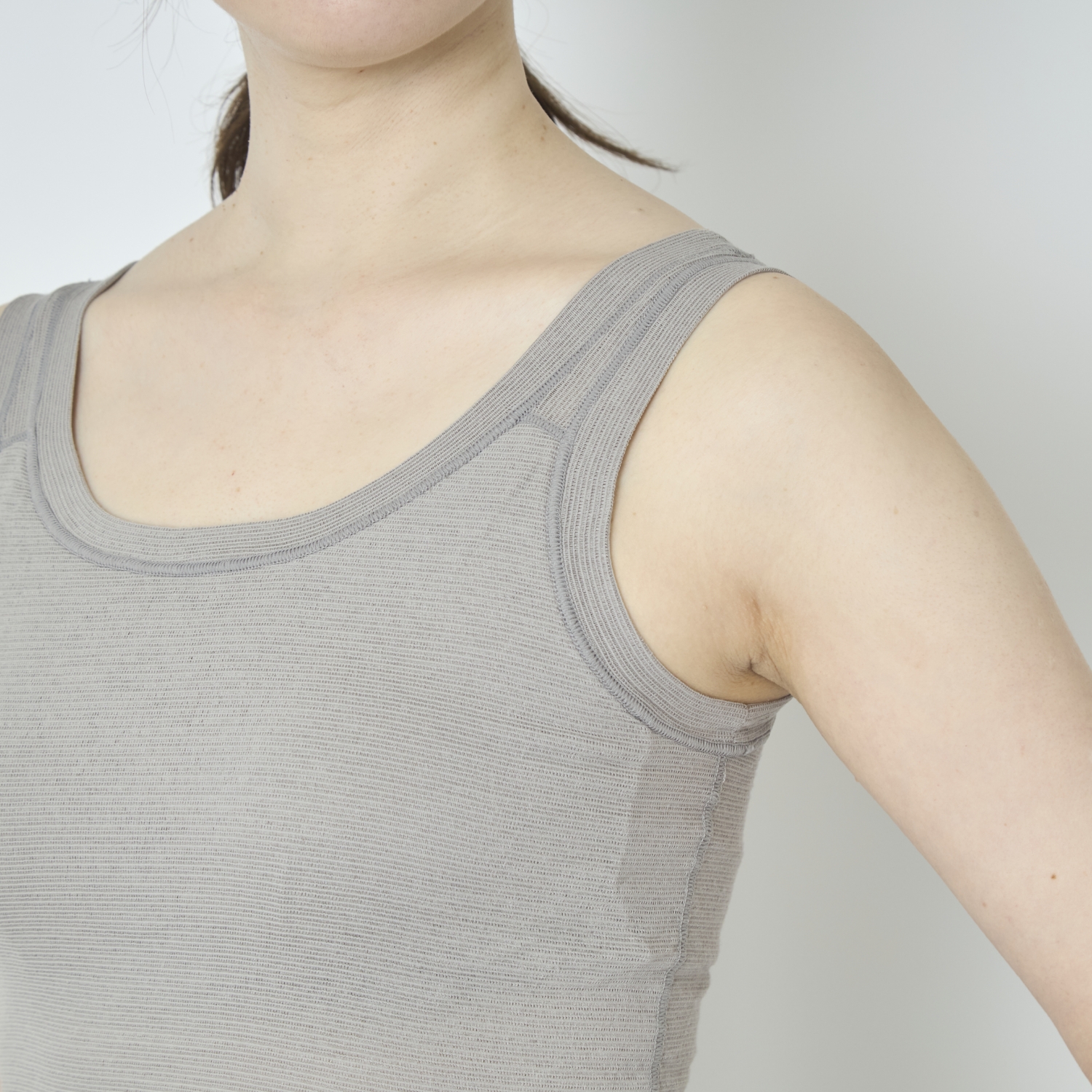 丸福ガーゼ/カップ付無地タンクトップ